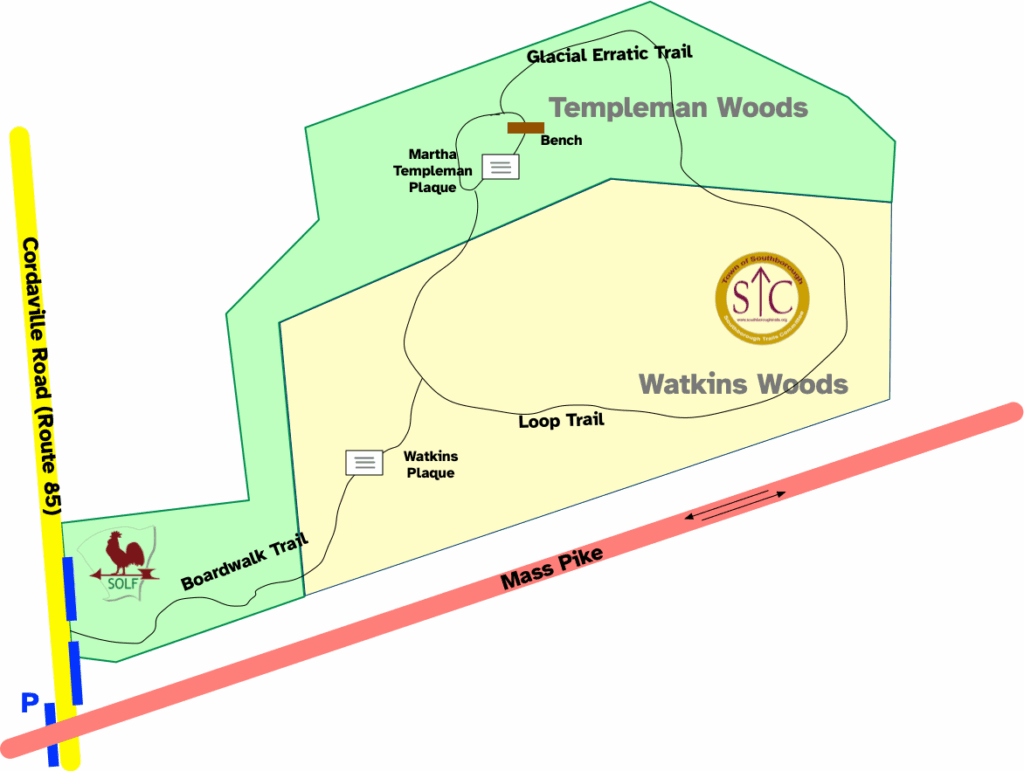 Templeman Woods and Watkins Wood map